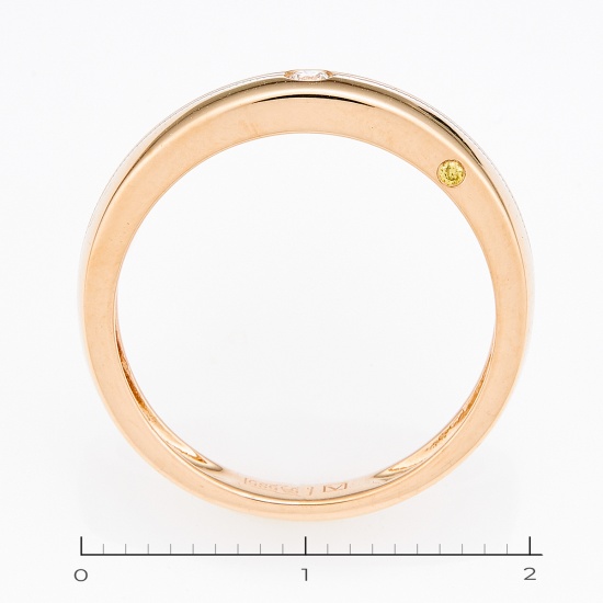Кольцо из красного золота 585 пробы c 2 бриллиантами, Л71005362 за 10115