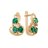 Серьги из золота 585 пробы c изумрудами и бриллиантами