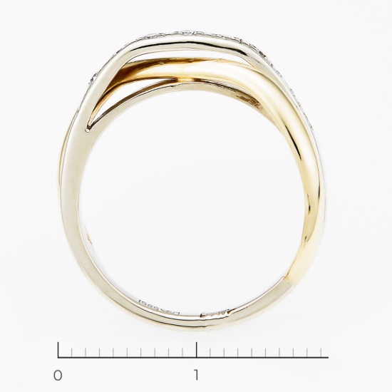 Кольцо из комбинированного золота 585 пробы c 9 бриллиантами, Л12073892 за 17400