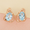 Серьги из красного золота 585 пробы c 2 топазами