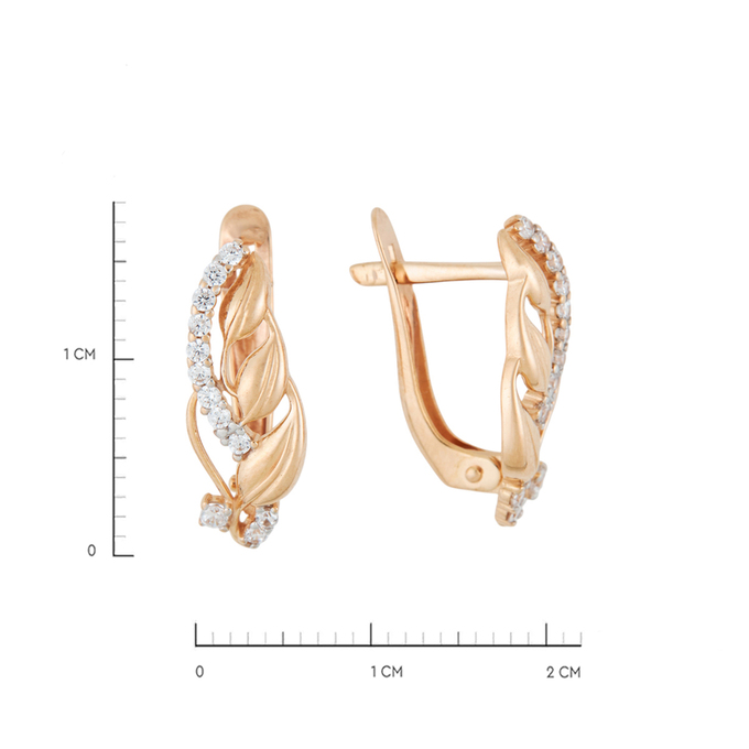 Серьги из золота 585 пробы c фианитами, Л 3208 5374 за 17360