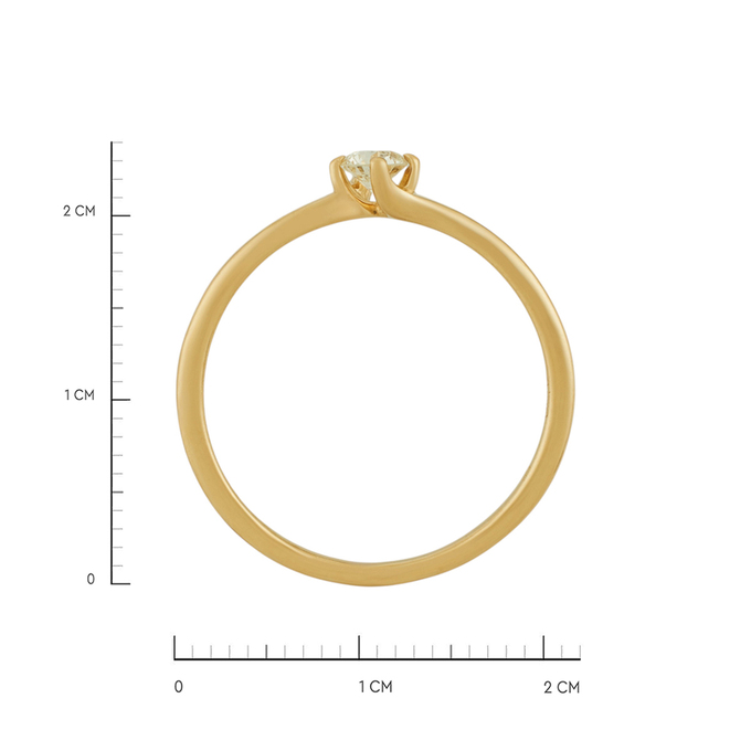 Кольцо из золота 585 пробы c бриллиантом, Л 0408 6695 за 30800