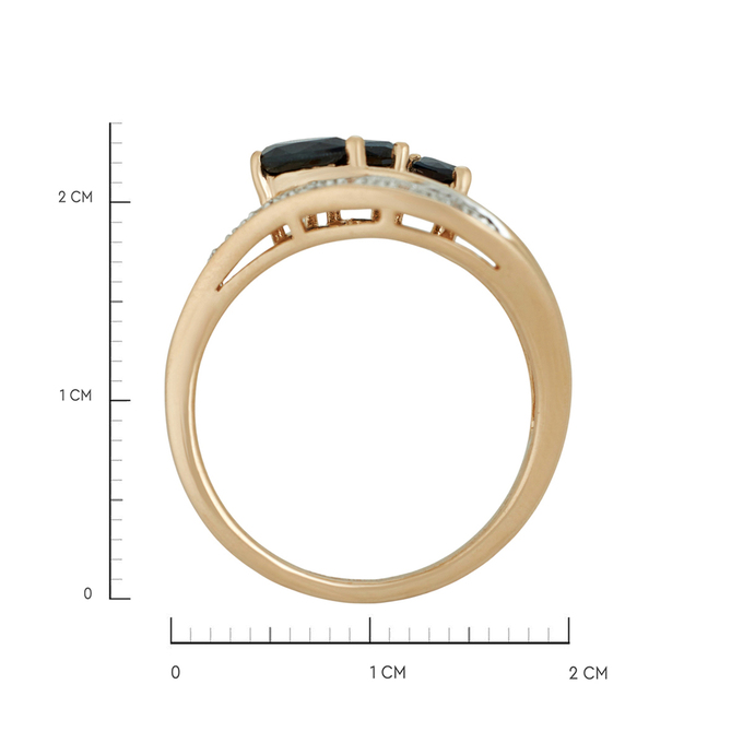 Кольцо из золота 585 пробы c сапфирами и бриллиантами, Л 5702 3129 за 35475