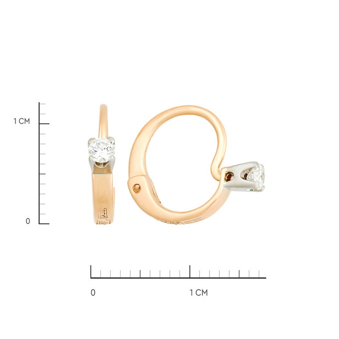 Серьги из золота 583 пробы с бриллиантами, Л 0515 6642 за 33900
