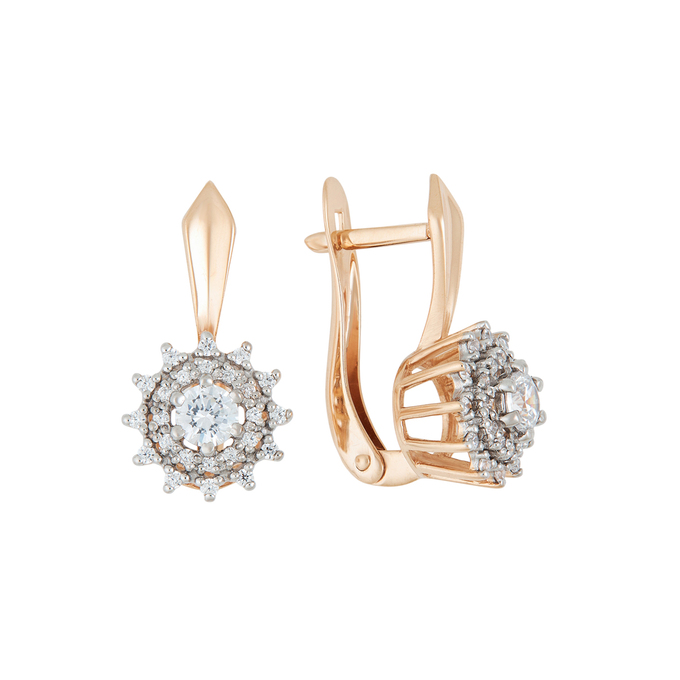 Серьги из золота 585 пробы c 50 фианитами, Л 7502 2281 за 25920