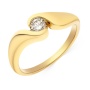 Кольцо из желтого золота 750 пробы c 1 бриллиантом 050011 фото 1