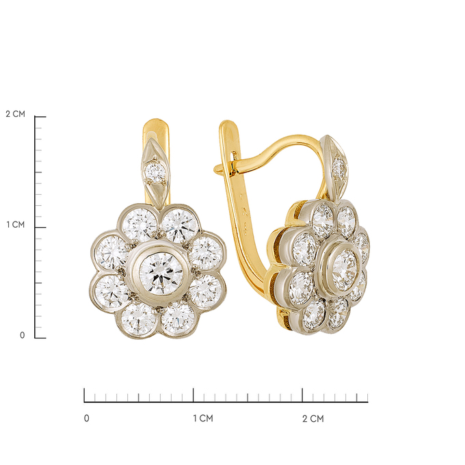 Серьги из золота 750 пробы c бриллиантами, Ц О007 2317 за 300000