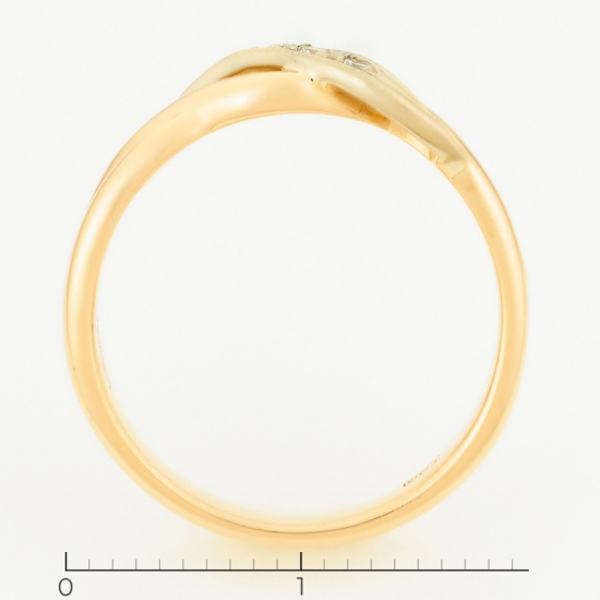 Кольцо из комбинированного золота 585 пробы c 3 бриллиантами, Л12069182 за 15075
