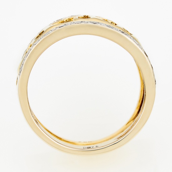 Кольцо из комбинированного золота 750 пробы c 26 бриллиантами, Л28072563 за 85400