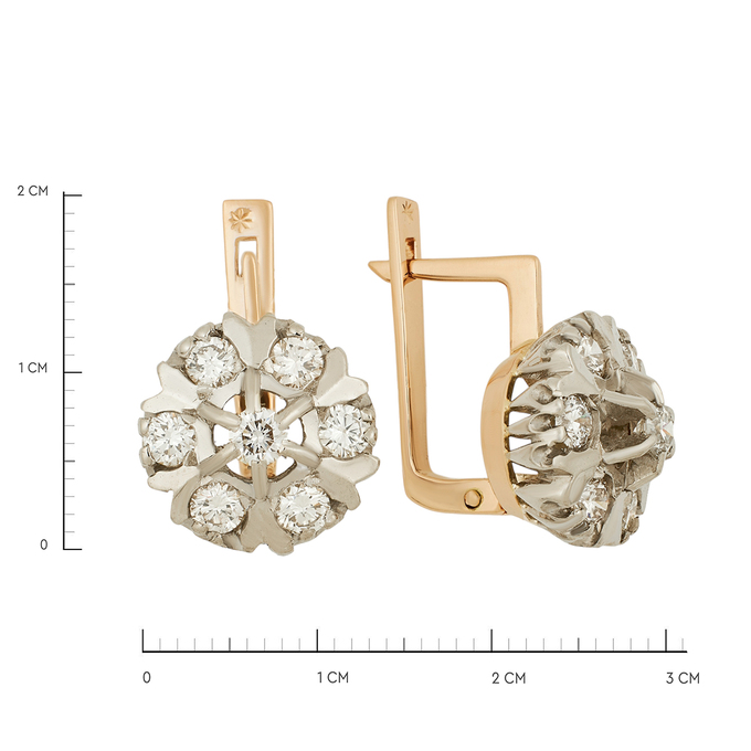 Серьги из золота 585 пробы c бриллиантами