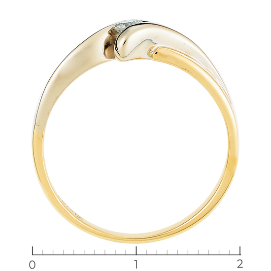 Кольцо из комбинированного золота 750 пробы c 1 бриллиантом и 1 бриллиантом, Л66006632 за 22015