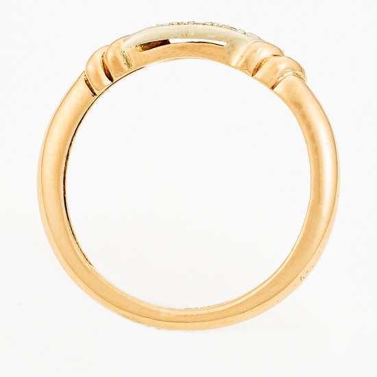 Кольцо из комбинированного золота 585 пробы c 3 бриллиантами, Л06153793 за 18130