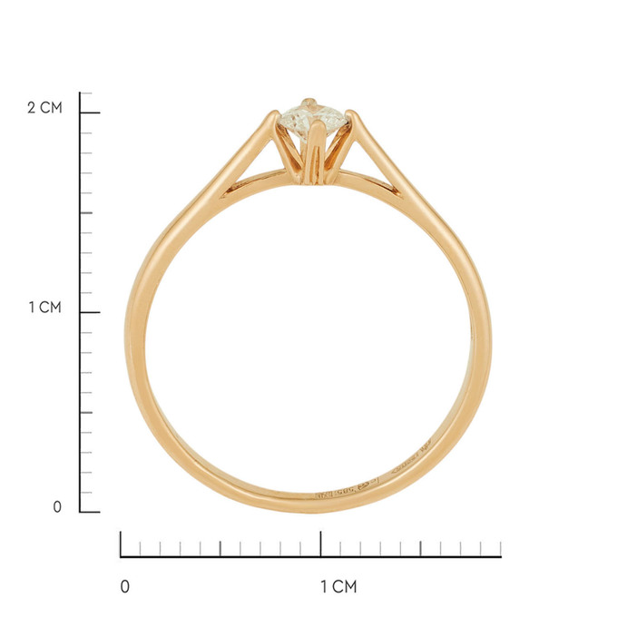 Кольцо из золота 585 пробы c бриллиантом, Л 4609 3520 за 25200