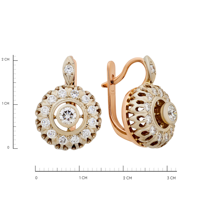 Серьги из золота 585 пробы с бриллиантами, Л 4710 3545 за 221000