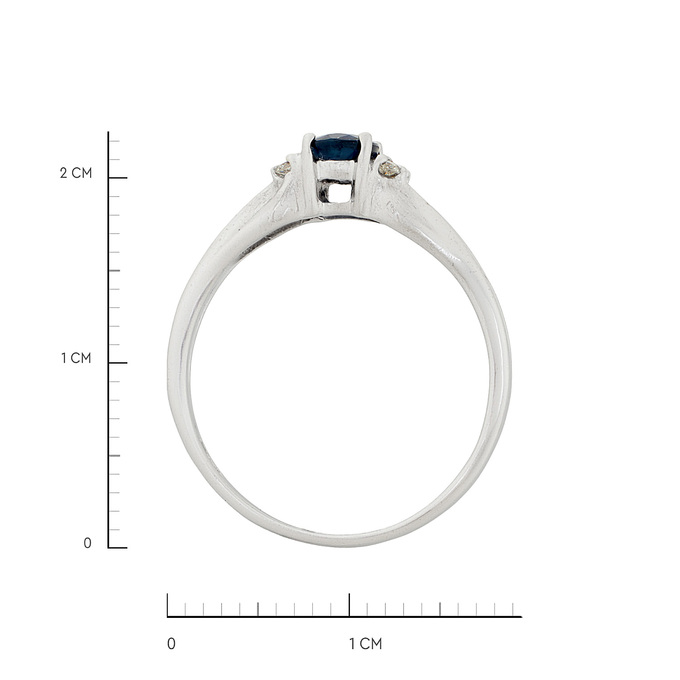 Кольцо из золота 585 пробы c сапфиром и бриллиантами, Л 4508 4352 за 31900