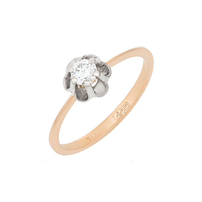 Кольцо из золота 585 пробы c бриллиантом