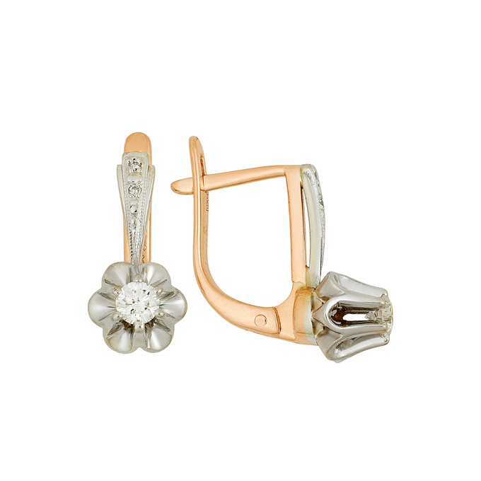 Серьги из золота 585 пробы c бриллиантами