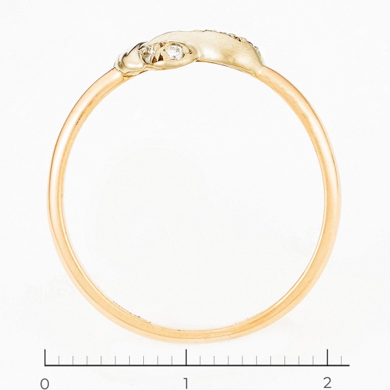 Кольцо из комбинированного золота 585 пробы c 5 бриллиантами, Л63018399 за 11400