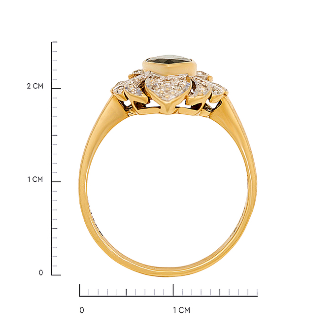 Кольцо из золота 585 пробы c сапфиром и бриллиантами, Л 4507 9312 за 52500