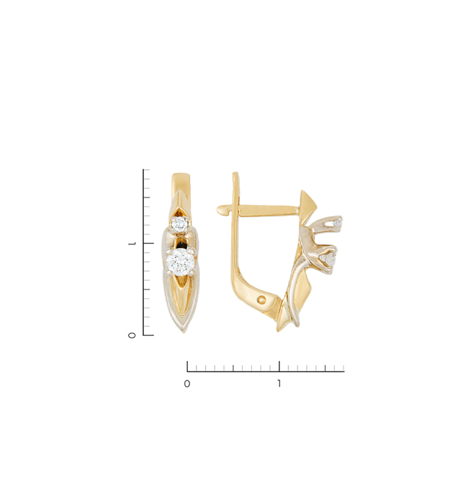 Серьги из золота 750 пробы c 4 бриллиантами, Л 4709 7154 за 69200
