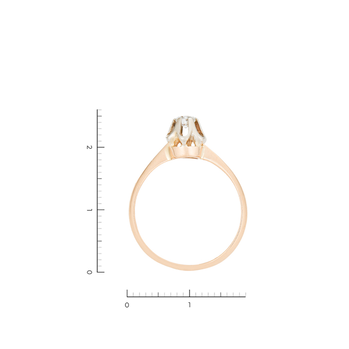 Кольцо из золота 585 пробы c 1 бриллиантом, Л 0910 7696 за 34000