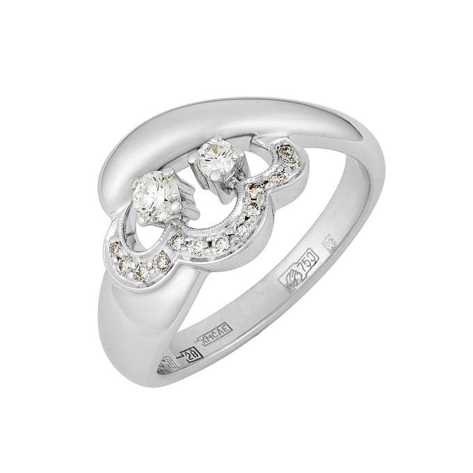 Кольцо из золота 750 пробы c бриллиантами