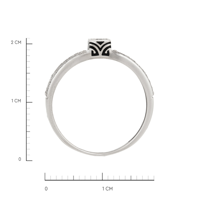 Кольцо из золота 585 пробы c бриллиантами и эмалью