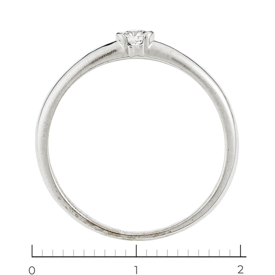 Кольцо из белого золота 585 пробы c 1 бриллиантом, Л61018899 за 10740