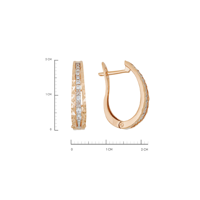 Серьги из золота 585 пробы c фианитами