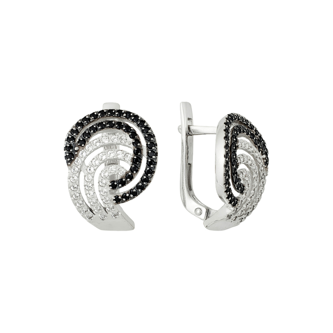 Серьги из золота 585 пробы c фианитами