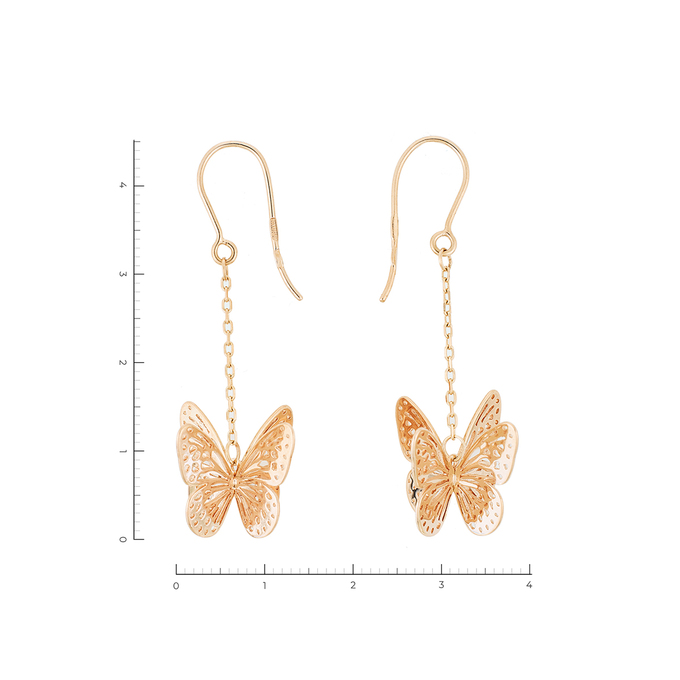 Серьги из красного золота 585 пробы