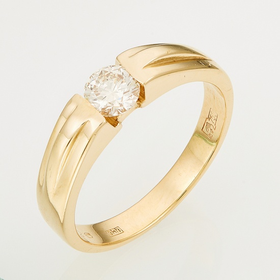 Кольцо из желтого золота 750 пробы c 1 бриллиантом, Л33074942 за 119000
