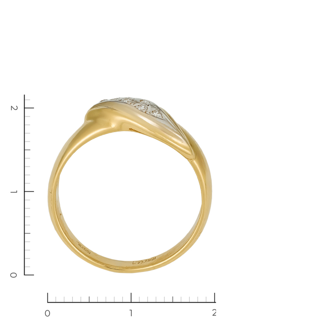 Кольцо из комбинированного золота 750 пробы c 8 бриллиантами, Л 6302 1422 за 58320
