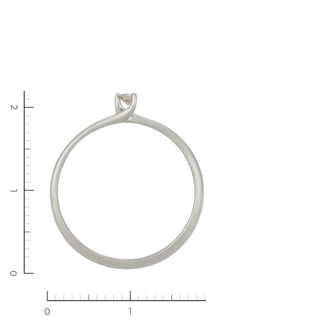 Кольцо из белого золота 585 пробы c 1 бриллиантом, Л 3606 2162 за 12720