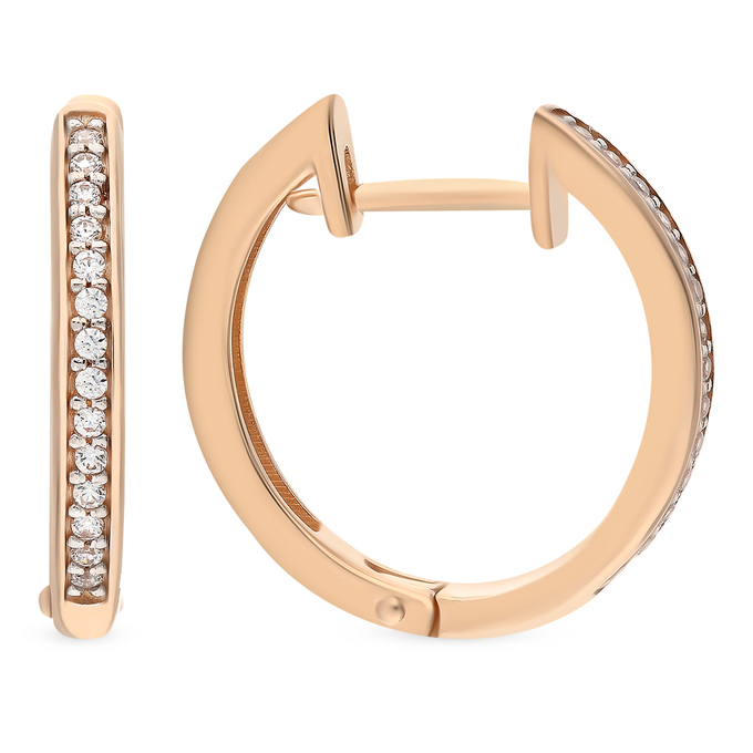Серьги из золота 585 пробы c фианитами