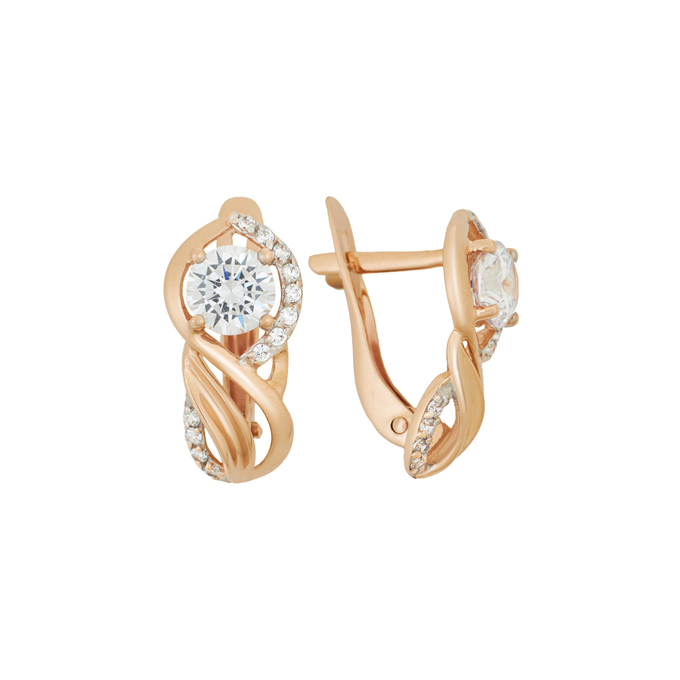 Серьги из золота 585 пробы c фианитами, Л 4106 9818 за 19680