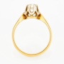 Кольцо из комбинированного золота 750 пробы c 1 бриллиантом Л33067135 фото 3