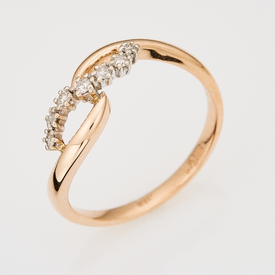 Кольцо из комбинированного золота 585 пробы c 7 бриллиантами, Л32067576 за 10950
