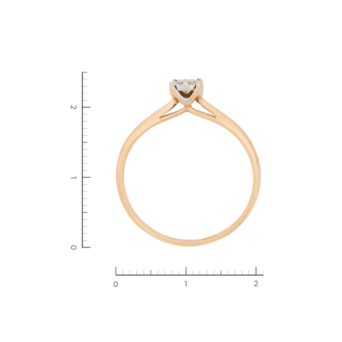 Кольцо из комбинированного золота 585 пробы c 1 бриллиантом