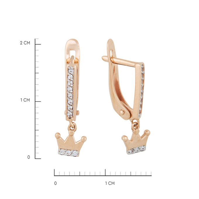 Серьги из золота 585 пробы c фианитами, Л 7501 1540 за 13200