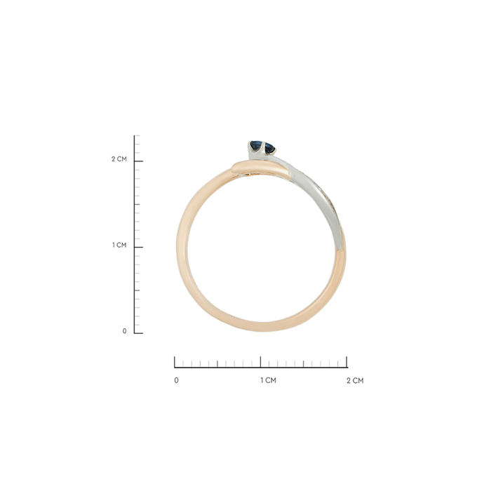 Кольцо из золота 585 пробы c сапфиром и бриллиантами, Л 6101 8581 за 30800