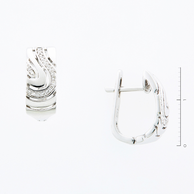 Серьги из золота 585 пробы c 36 бриллиантами