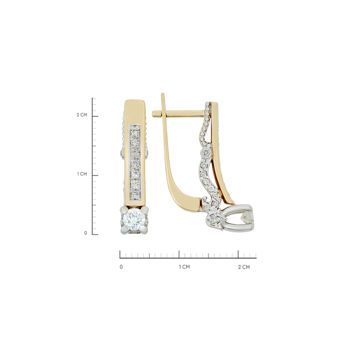 Серьги из золота 585 пробы c бриллиантами, Л 2810 2699 за 77310