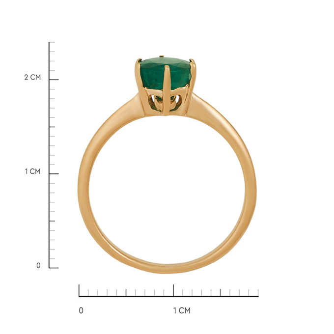 Кольцо из золота 585 пробы c изумрудом, Л 3014 5801 за 36000