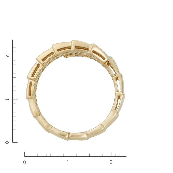Кольцо из комбинированного золота 585 пробы c 5 бриллиантами