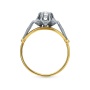 Кольцо из комбинированного золота 750 пробы c 1 бриллиантом Л09085715 фото 2