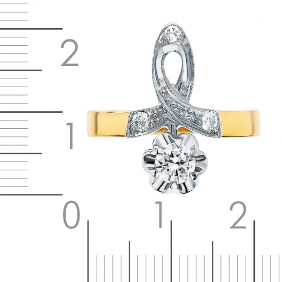 Кольцо из комбинированного золота 750 пробы c 4 бриллиантами, Л16125398 за 83400