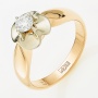 Кольцо из комбинированного золота 583 пробы c 1 бриллиантом Л37049998 фото 1