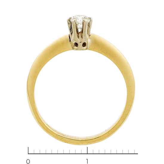 Кольцо из комбинированного золота 585 пробы c 1 бриллиантом, Л73020720 за 14750