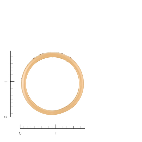 Кольцо из красного золота 585 пробы c 5 бриллиантами, Л45072680 за 35600